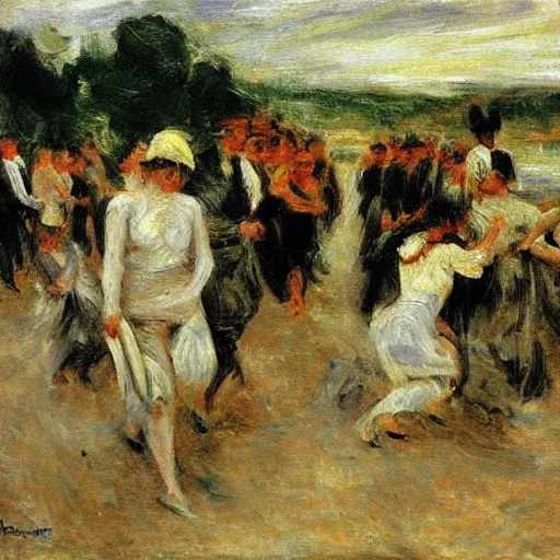 Prompt: this is hell, oil painting by max liebermann