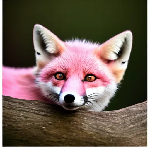 Prompt: pink fox, 8 k, 8 5 mm f 1. 8