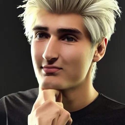 Image similar to really handsome gigachad xqc gigachad gambling : : realistic : : 1 dslr : : 1 - - quality 2