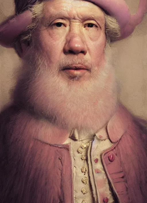 Prompt: portrait of the bubble gum emperor king made entirely of [ [ bubble gum ] ], highly detailed, intricate, by greg rutkowski, james gurney, wlop, ( ( ( rembrandt ) ) ), artgerm