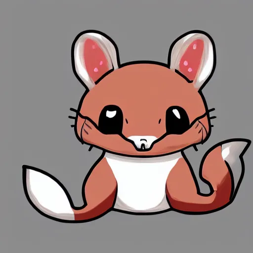 Image similar to furret, the ferret pokemon. adorable eyes, high quality and detail digital art