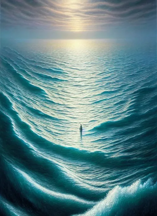 Image similar to A hyper-detailed 3d render like a Oil painting of the Ocean’s dream of The Construction of a Unified Theory, surrealism!!!!! surreal concept art, lifelike, photorealistic, digital painting, aesthetic, smooth, sharp focus, Artstation HD, by Greg Rutkowski, Chris Tulloch McCabe, Valentina Remenar and Asher Duran,