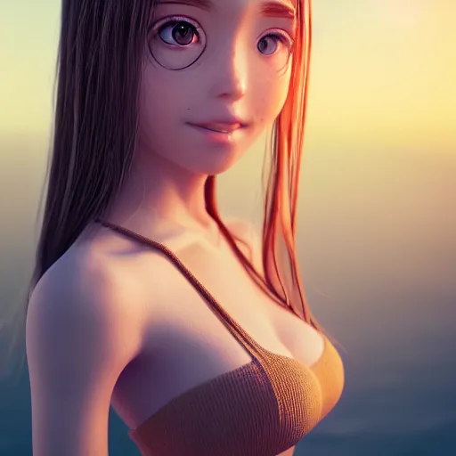 Render of a very very beautiful 3d anime girl, long | Stable Diffusion |  OpenArt