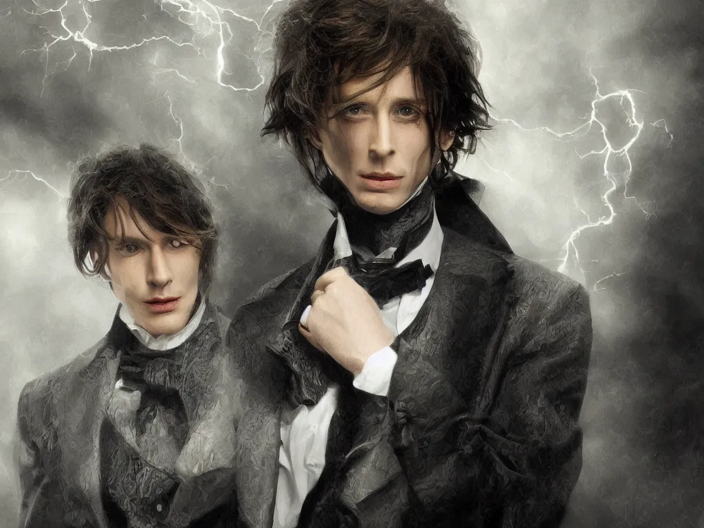 Prompt: dorian gray's painting being painted by basil halward, digital painting, wallpaper, realistic lightning