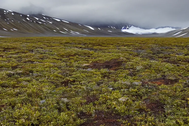 Prompt: plants growing in the Arctic