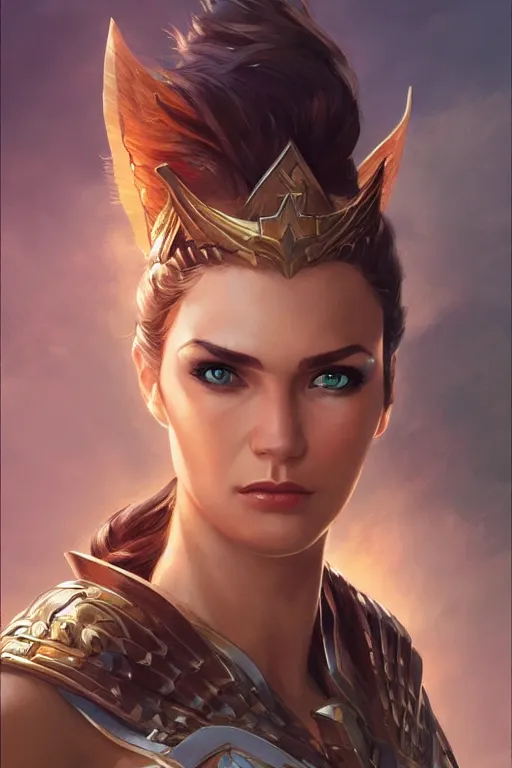 Image similar to amazon valkyrie athena, d & d, fantasy, portrait, highly detailed, headshot, digital painting, trending on artstation, concept art, sharp focus, illustration, art by artgerm and greg rutkowski and magali villeneuve