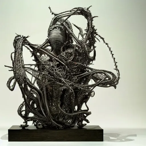 Image similar to intricately detailed abstract sculpture by Sarah Tse, zdzisław beksiński and h.r. giger