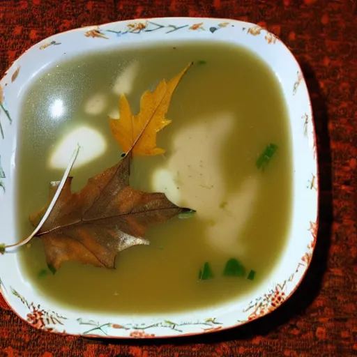 Image similar to a photo of autumn leaf soup