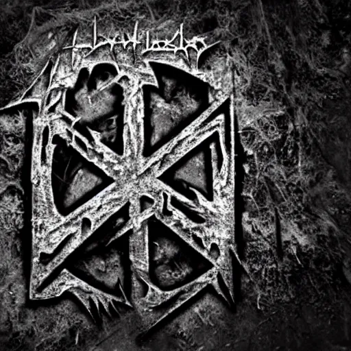 Image similar to photograph of a death metal band logo
