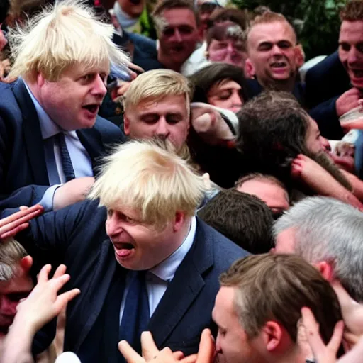 Prompt: boris johnson in a moshpit