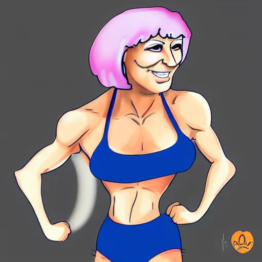Image similar to muscular Karen asking for the manager, Detailed Digital art, caricature