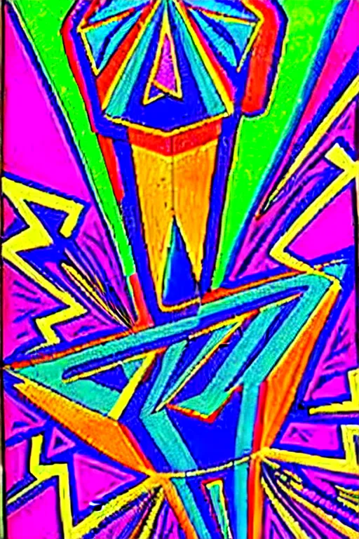 Prompt: very detailed vibrant symmetric!! 6 0 s artwork by peter!!! max!!!! of people flying admist huge crystal shards in space, hd, psychedelic