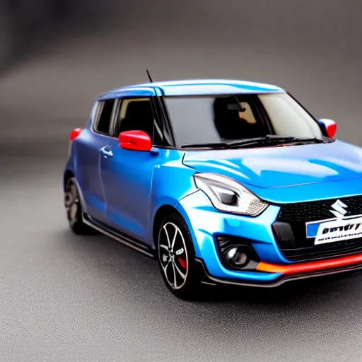 Image similar to 1/24 scale model of Suzuki swift Sport, high quality, Model photograph, high detail, 8k, studio lighting