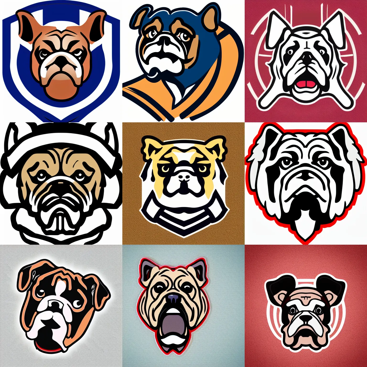 Prompt: NBA style bulldog mascot, vector logo