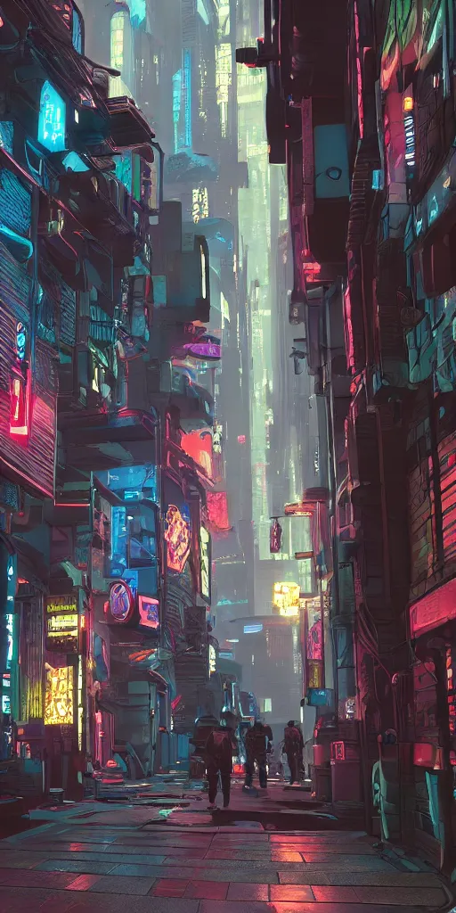 Prompt: cyberpunk alley drawn by jack kirby, syd mid, 8 k, raytracing, unreal engine 5,