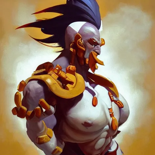 Image similar to greg manchess portrait painting of partially armored dhalsim from street fighter spitting fire as overwatch character, medium shot, asymmetrical, profile picture, organic painting, sunny day, matte painting, bold shapes, hard edges, street art, trending on artstation, by huang guangjian and gil elvgren and gerald brom