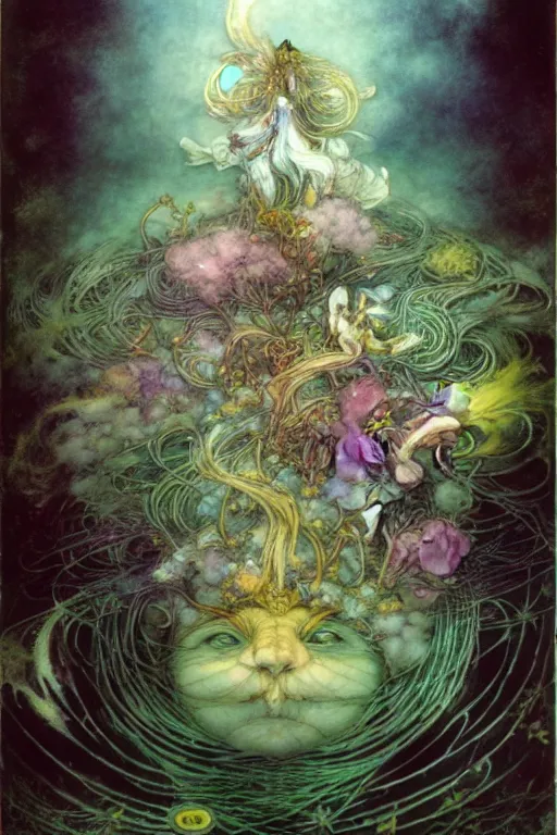 Prompt: pride comes before a fall. by brian froud, yoshitaka amano, kim keever, victo ngai