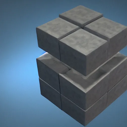 Image similar to a small cube on top of a large cube, unreal engine