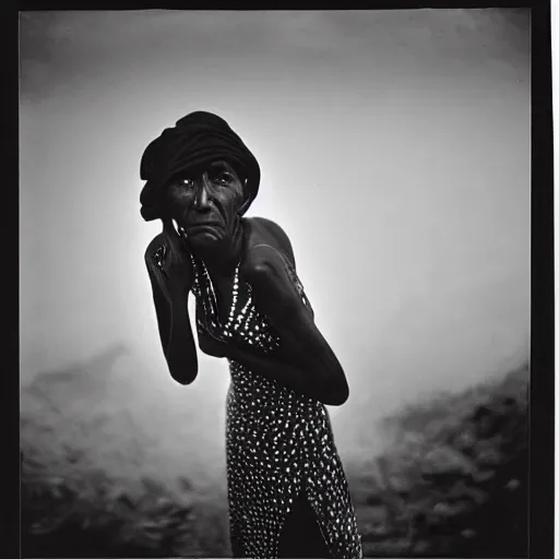 Prompt: photograph of a woman by sebastiao salgado