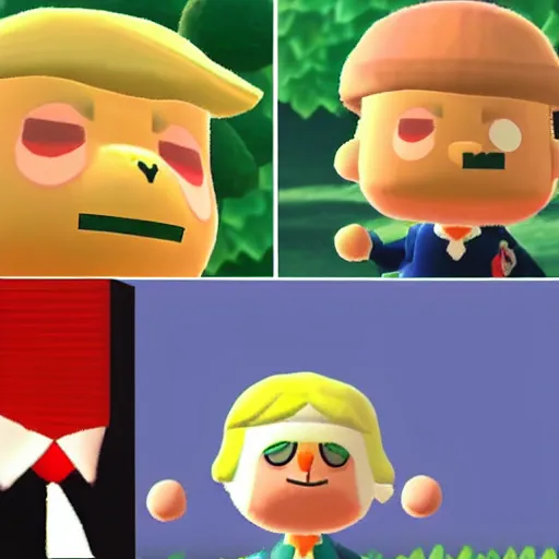 Image similar to donald trump in animal crossing