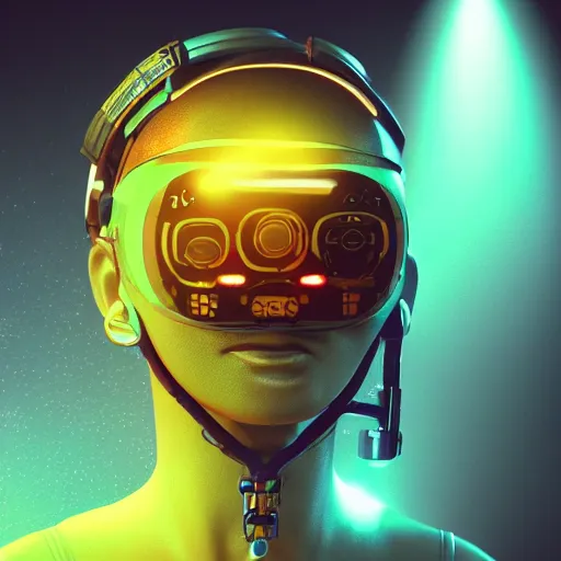 Image similar to a person with a smiley face on their head, cyberpunk art by mike beeple winkelmann, cgsociety, space art, rendered in cinema 4 d, behance hd, black background