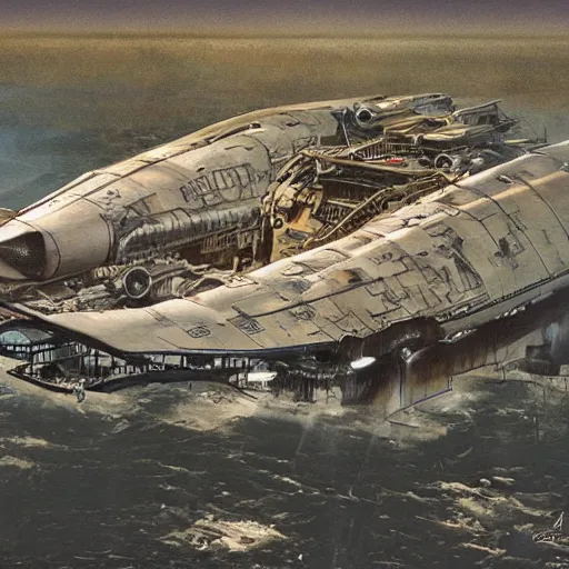 Image similar to scout spaceship with 100-ton hull used for exploration survey and courier duties, peter elson, chris foss, john berkey, tony roberts, jim burns, don davis