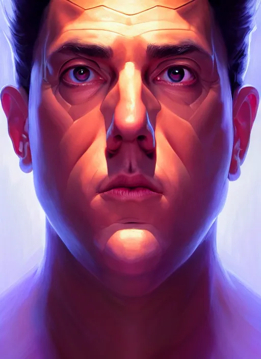 Image similar to symmetry!! portrait of jerry from seinfeld beyond, sci - fi, tech wear, global illumination!! intricate, elegant, highly detailed, digital painting, artstation, concept art, smooth, sharp focus, illustration, art by artgerm and greg rutkowski and alphonse mucha