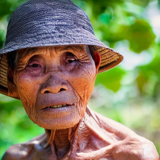 Prompt: an old Thai farmer 1970s, XF IQ4, 150MP, 50mm, F1.4, ISO 200, 1/160s, natural light