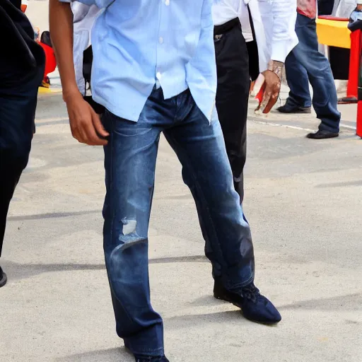 Image similar to barack obama wearing ripped jeans