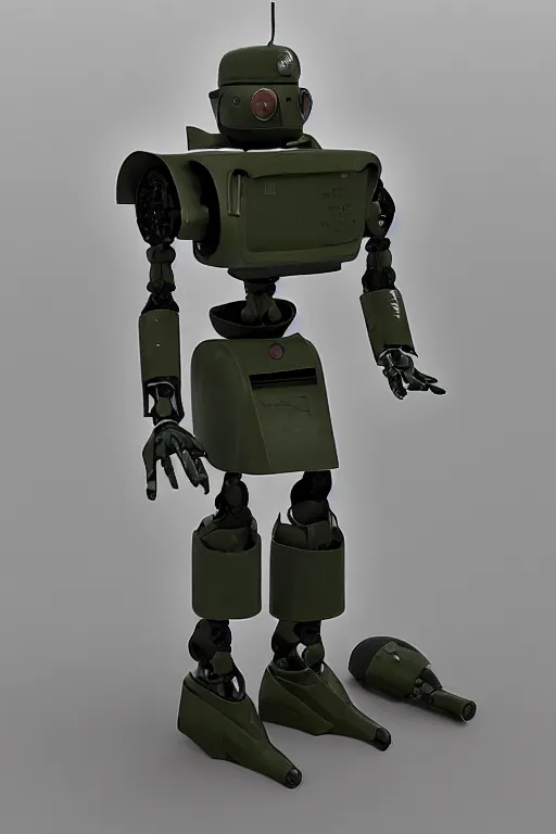 Image similar to soviet military robot scary retro - futuristic