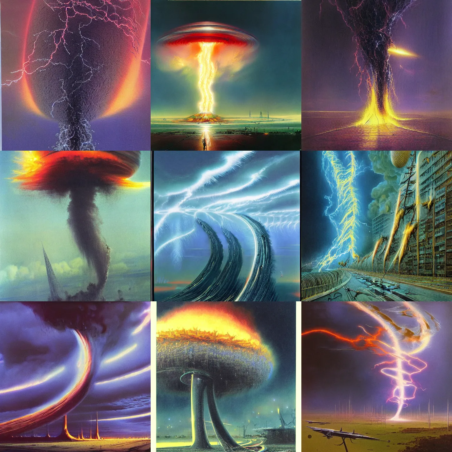 Prompt: electric tornado, by bruce pennington