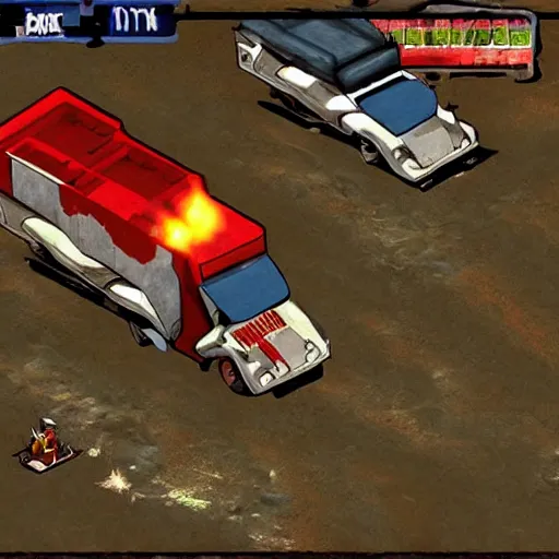 Prompt: hard truck apocalypse the game 2 0 0 5,