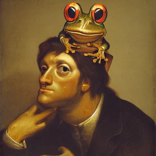 Image similar to man with the head of a frog