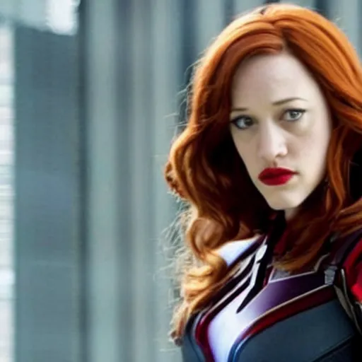 Image similar to a still of kat dennings as black widow in iron man 2 ( 2 0 1 0 )