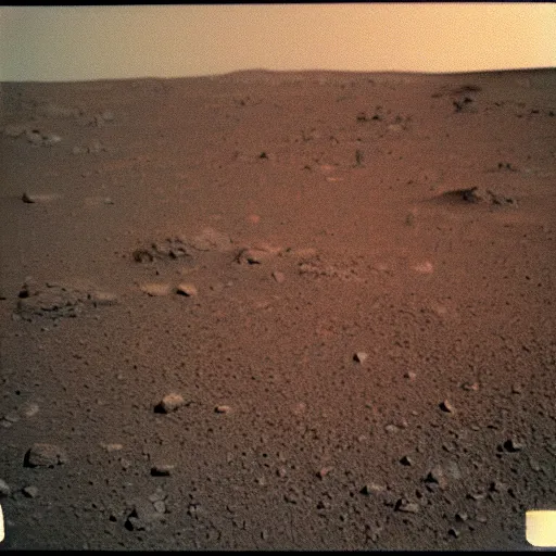 Image similar to a polaroid photograph of the surface of mars