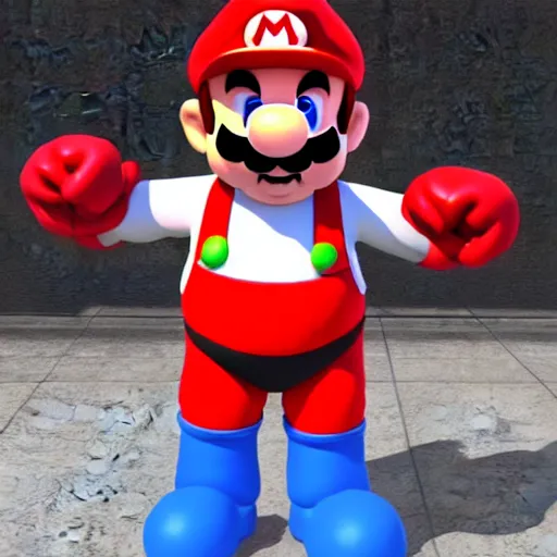 Image similar to 3d Rendering of Mario in a Luchador costume; luchador hues; rich saturation; rendered by unreal engine 5; super Mario ; Luchador theme; pixel art; Luchador character design; Luchador costume; Luchador colors; Miami Vice colors