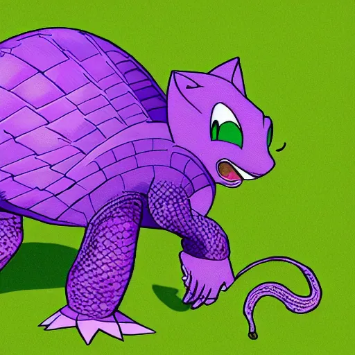Image similar to a purple pangolin in the style of Sonic the hedgehog