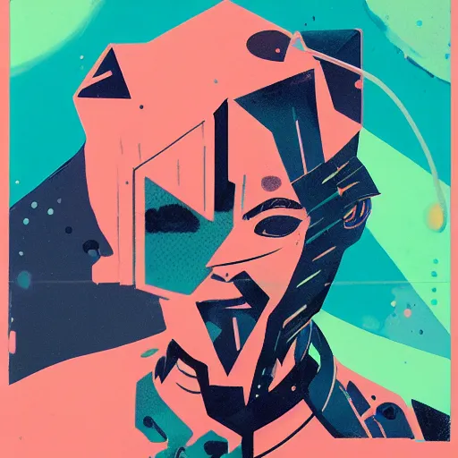 Prompt: Sludge Life x Kidrobot profile picture by Sachin Teng, asymmetrical, Organic Painting ,geometric shapes, hard edges, energetic, graffiti, street art:2 by Sachin Teng:4