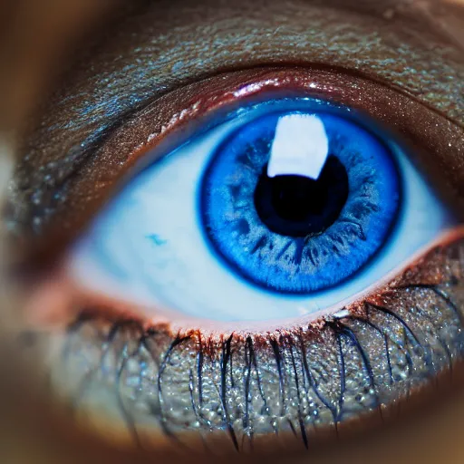 Prompt: macro shot of blue eye