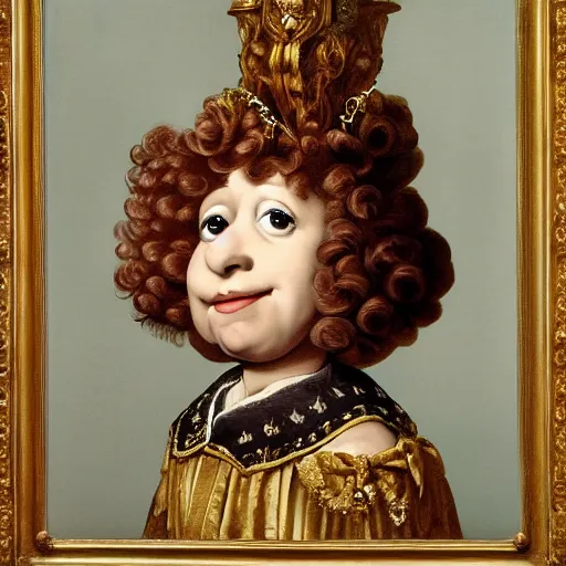 Image similar to baroque portrait of a muppet.