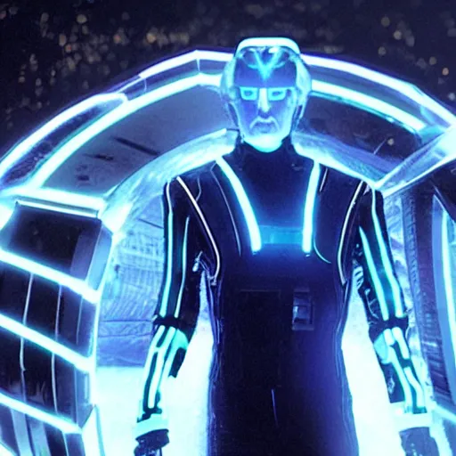 Prompt: movie still of donald trump in tron : legacy ( 2 0 1 0 )