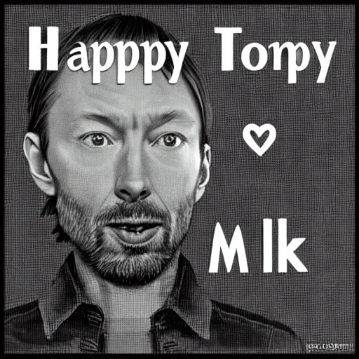 Image similar to happy thom yorke