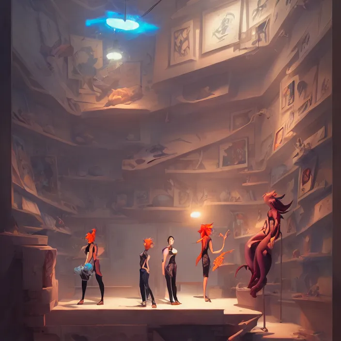 Image similar to incredible, mindblowing, tattoo shop, in marble incrusted of legends official fanart behance hd by jesper ejsing, by rhads, makoto shinkai and lois van baarle, ilya kuvshinov, rossdraws global illumination