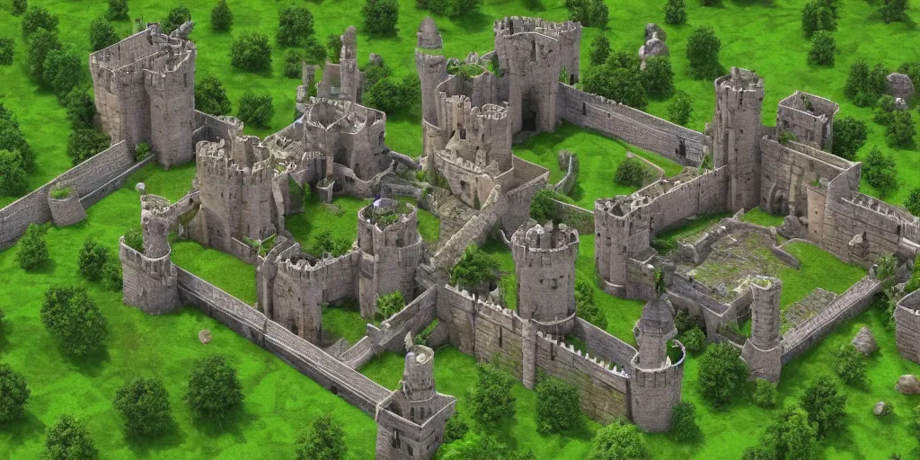 medieval castles birds eye view