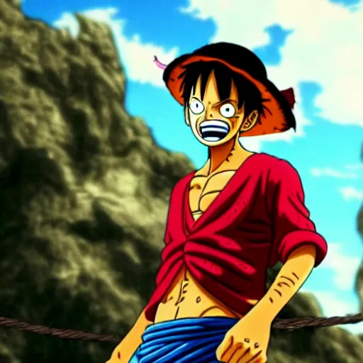 Image similar to luffy as dragon, cinematic