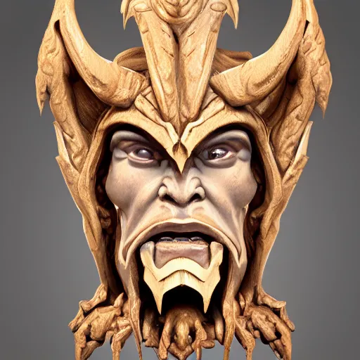 Prompt: high intricate bust of illidan stormrage carved from wood in baroque style, studio light, maria panfilova, andrea savchenko, mike kime, ludovic plouffe, qi sheng luo, oliver cook, trending on artstation