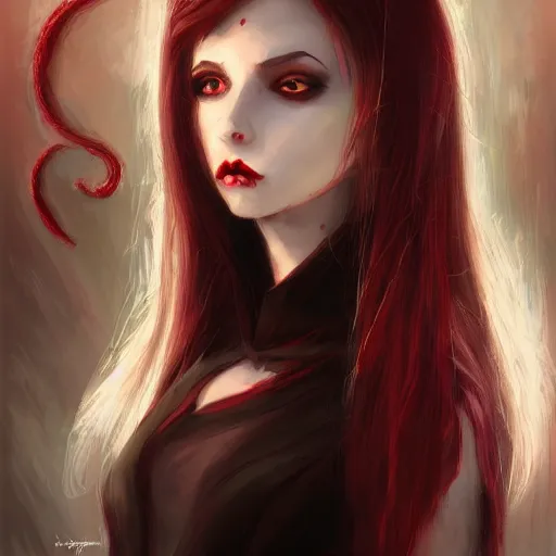 Prompt: the vampire girl portrait, fantasy art, concept art, H 1000