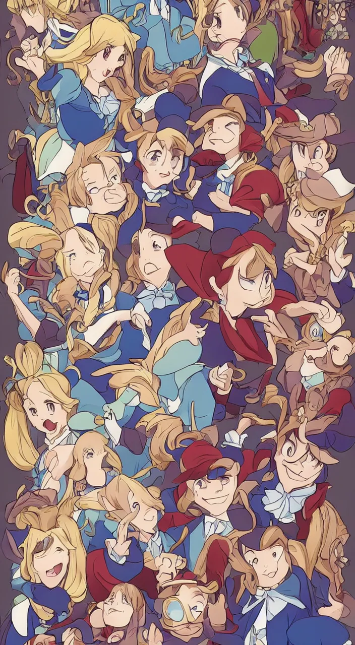 Image similar to [ disney's alice in wonderland ] headshot in isekai style