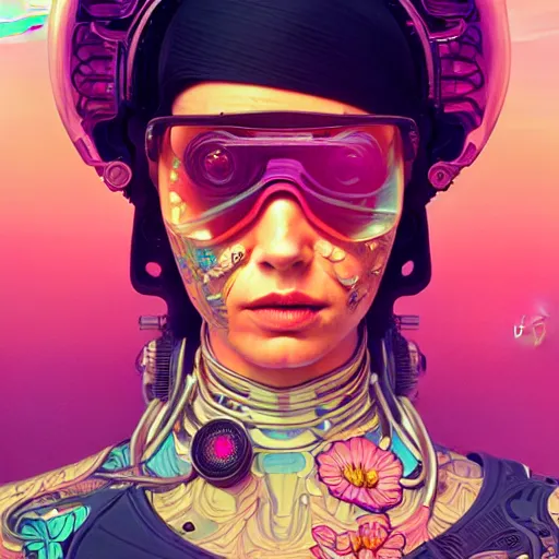 Image similar to high quality high detail portrait of a diesel punk woman in an alien world, tristan eaton, victo ngai, artgerm, rhads, ross draws, hyperrealism, intricate detailed, alphonse mucha, 8 k, sci - fi, pastel colors, artstation,