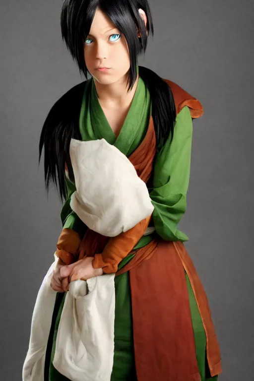 Image similar to a photo of real life toph from avatar